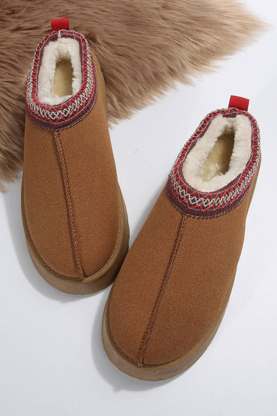 Stitched Suede Plush Lined Boots