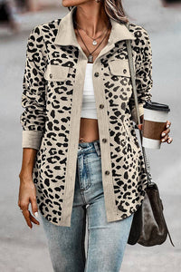 Leopard Print Corduroy Jacket