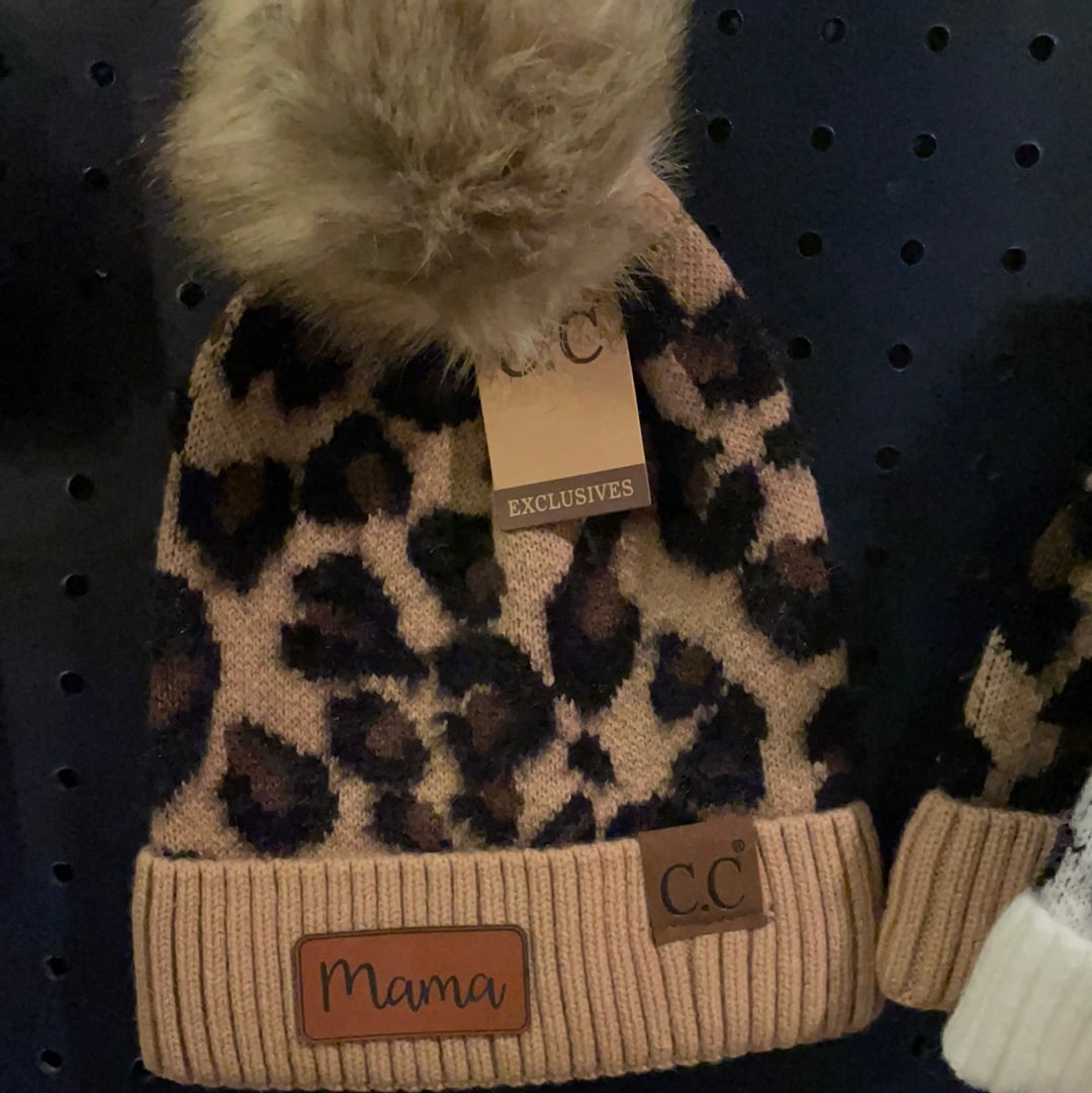 Mama Leopard Beanies